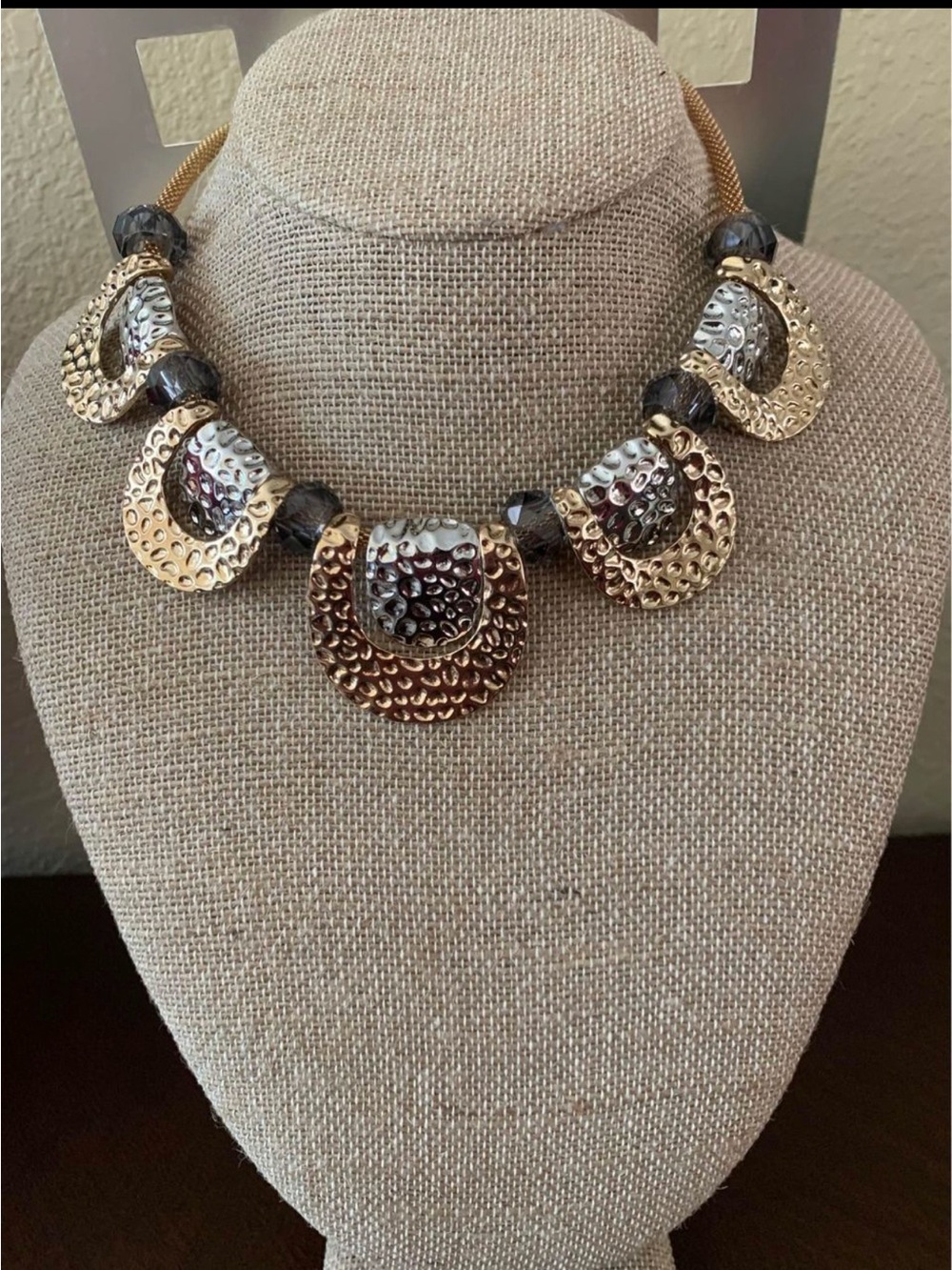 Hammered Gold-Tone Statement Necklace - Women Jewelry